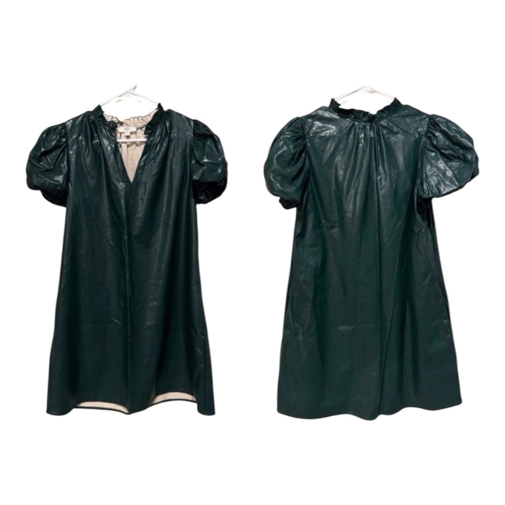 Entro medium Green Puff Sleeve Dress